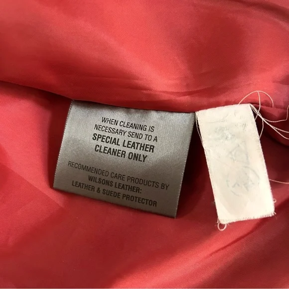 Wilsons Vintage Leather Women’s Red Moto Jacket Sleeve Zippers Size Medium - Picture 11 of 15